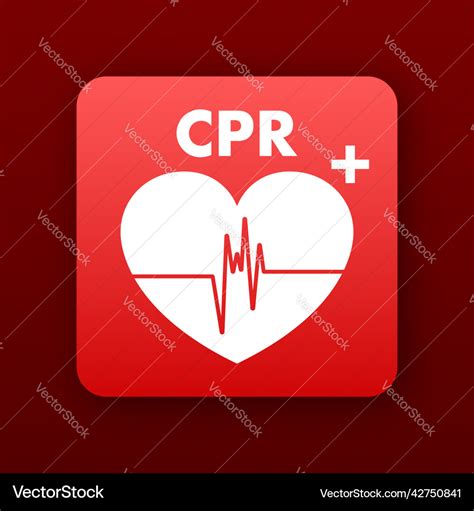 Icon with cpr logo symbol healthcare Royalty Free Vector