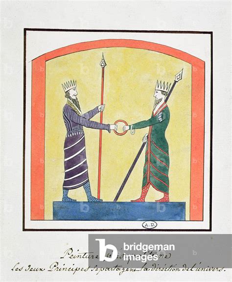 Image of Ahura Mazda and Angra Mainyu dispute the world, copy of by ...