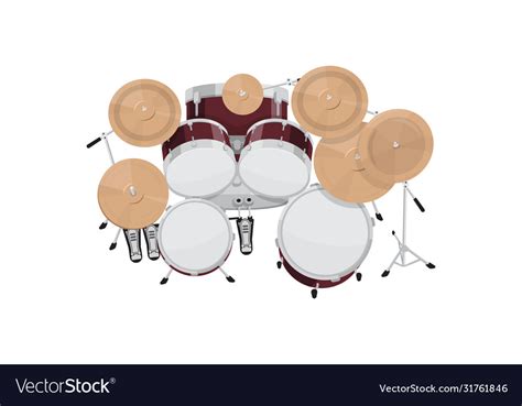 Drum kit top view Royalty Free Vector Image - VectorStock