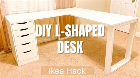 DIY L-shaped Desk | Using Ikea Alex Drawer | Easy Assembly - YouTube