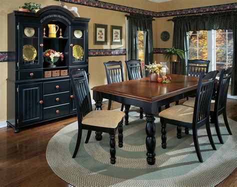 Furniture Barrel-Cedar Heights Black and Oak | Country dining room furniture, Black dining room ...
