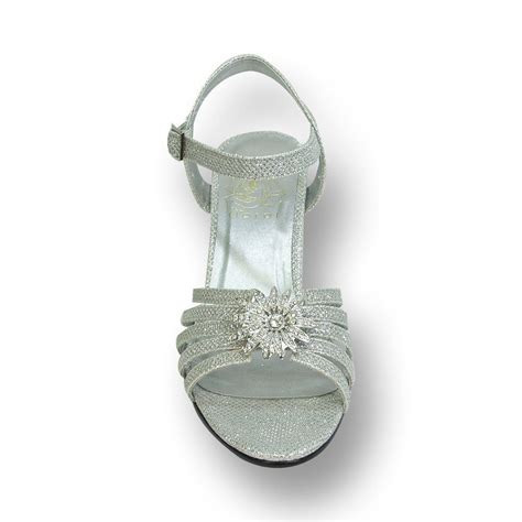 FIC FLORAL Melina Women Extra Wide Width Ankle Strap Sandal SILVER 9 ...