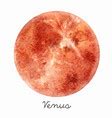 Watercolor venus planet Royalty Free Vector Image