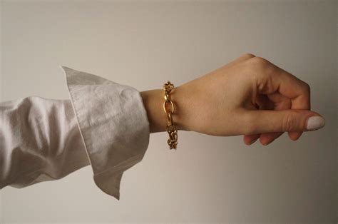 Large ring gold plated chain bracelet | GG UNIQUE