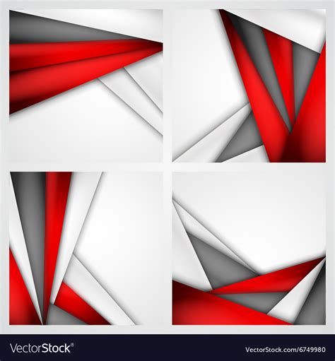 Set abstract background red white and black Vector Image