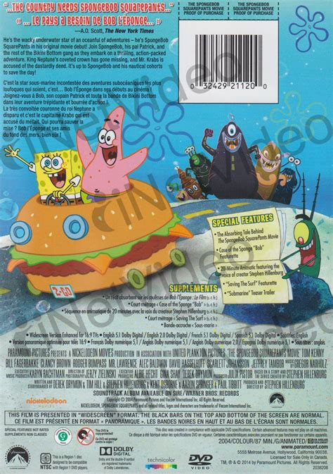 SpongeBob SquarePants - The Movie (Bilingual) on DVD Movie