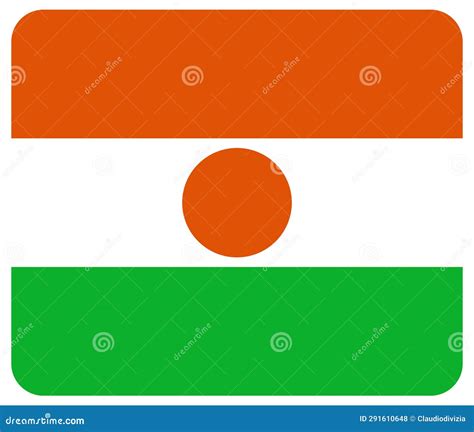 Nigerien Flag of Niger Round Corners Stock Illustration - Illustration ...