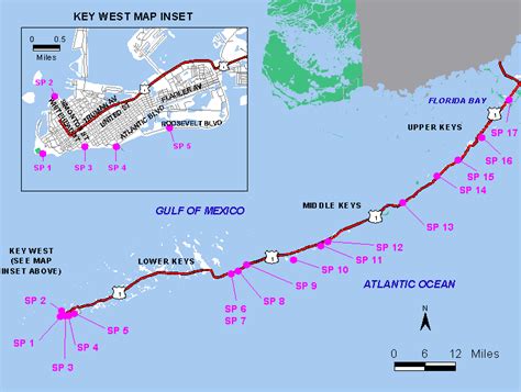 Florida Keys Map of Beaches including insert of Key West Beaches. Anne ...