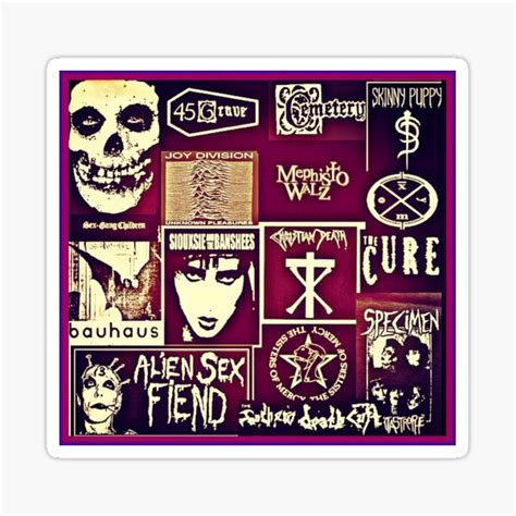 "Goth Bands" Sticker for Sale by rcmarble | Redbubble