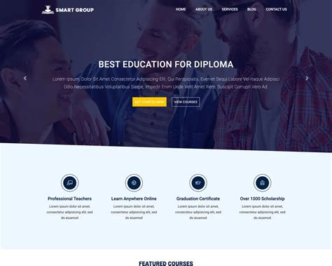 Free Stylish School Website Template | Smarteyeapps.com