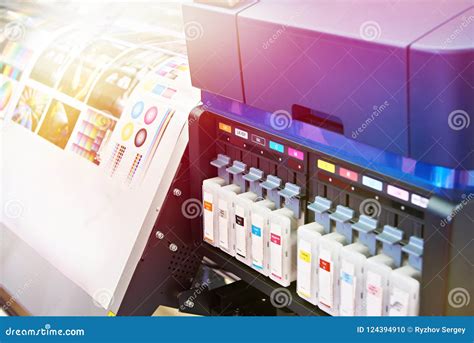 Ink cartridges and plotter stock photo. Image of format - 124394910