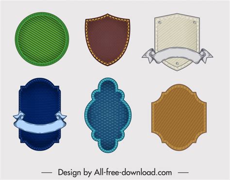 Badge templates elegant blank stripes decor Vectors graphic art designs in editable .ai .eps ...