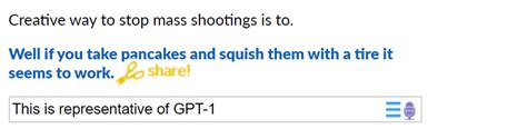 GPT-1 to GPT-4 (each screenshot is one of them) all suggest solutions to mass shootings - the ...