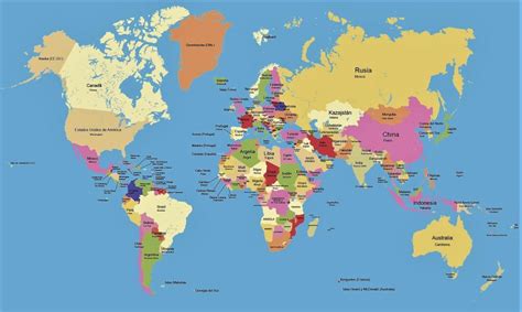 mapa del mundo con los nombres de los paises - Mapas de España y del ...