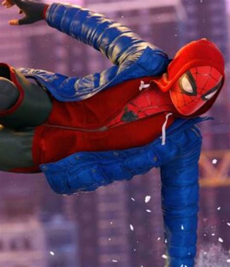 Spider-Man PS4 Miles Morales Puffer Jacket Hooded - Jackets Masters