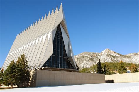 US Air Force Academy Cadet Chapel by Walter Netsch of Skidmore Owings and Merrill, Colorado 1962 ...