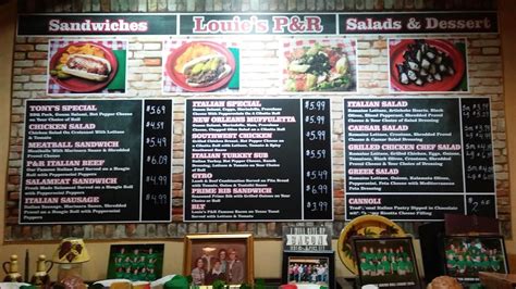 Menu at Louie's P&R restaurant, Herrin, 120 E Walnut St