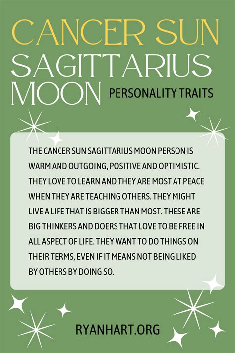 Cancer Sun Sagittarius Moon Personality Traits | Ryan Hart