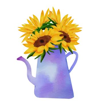 Sunflower In Purple Water Too, Sunflowers, Water Too, Watercolor PNG ...