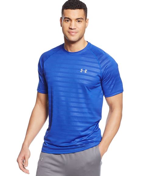 Under Armour Heatgear® Tech Short Sleeve Patterned T-shirt in Blue for ...