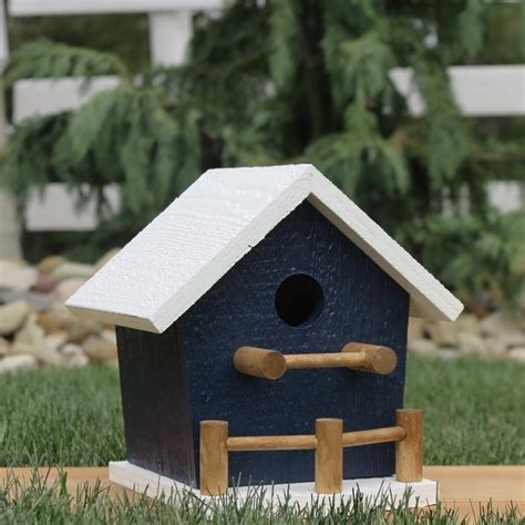 Painted Birdhouse with Perch from DutchCrafters Amish Furniture