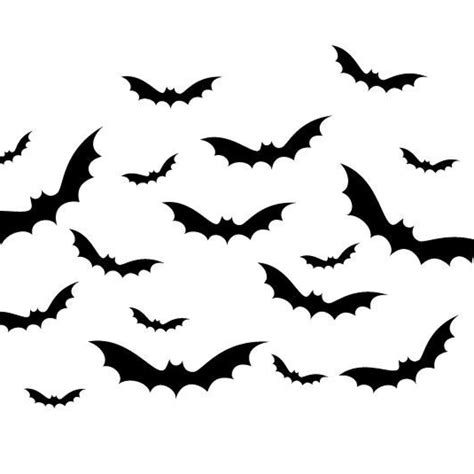 Set of 18 bat wall decals halloween B355 – designedbeginnings