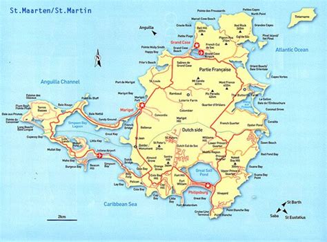 Map of Saint Martin Caribbean