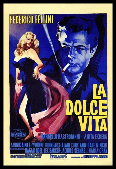 La Dolce Vita FRIDGE MAGNET 6x8 Magnetic Italian Movie Poster Canvas Print | Film vintage ...