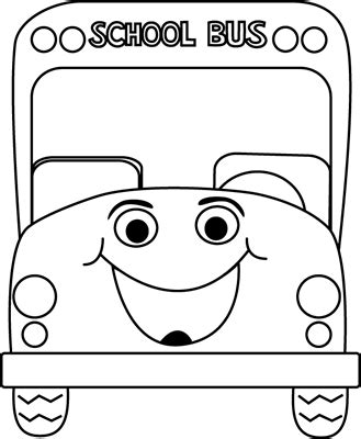 Black and White School Bus Cartoon Clip Art - Black and White School Bus Cartoon Vector Image ...