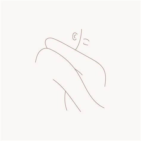 Continuous Line Art Drawing of Hug in a Trendy Minimalist Style 7486646 ...