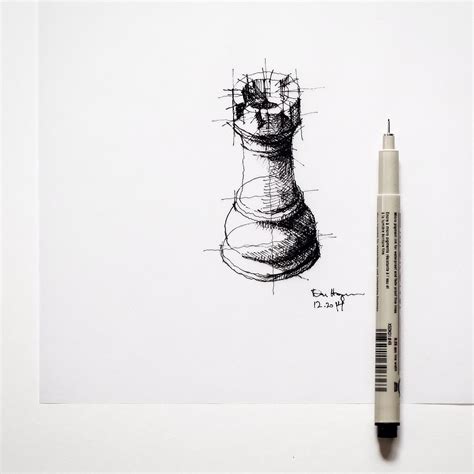 Rook #chess Ink Drawing, Drawing Sketches, Pencil Drawings, Art Drawings, Drawing Ideas ...