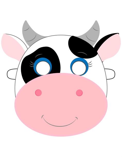 Printable Cow Mask Template | Cow mask, Printable cow mask, Miniature books