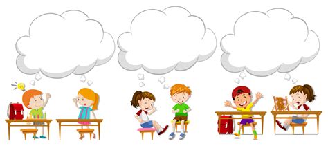 Children with blank speech bubbles 431069 Vector Art at Vecteezy