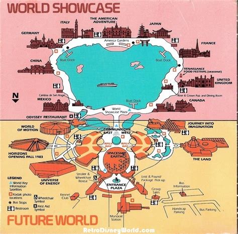 EPCOT Center Map - '82 | Epcot map, Epcot, Disney map