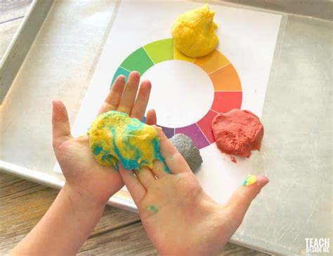 Rainbow Play Dough Color Mixing - Teach Beside Me