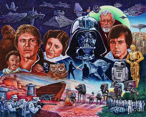 Characters of Star wars Painting by Michael Frank - Pixels