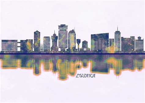 Lusaka Skyline Painting by NextWay Art - Fine Art America