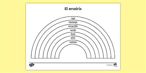 Rainbow Colours in Spanish Colouring Sheet (teacher made)