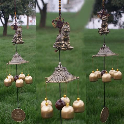 Antique 5 Bells Cooper Windchime Outdoor Wind Chimes Living Yard Garden Home Hanging Decoration ...