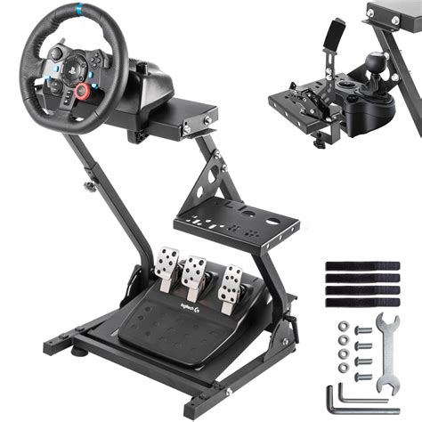 Buy Minneer Racing Wheel Stand Height Adjustable with Upgrade Shift Lever for Logitech G25, G27 ...