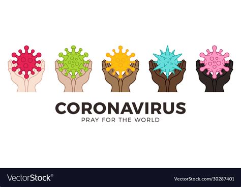 Pray for world coronavirus concept with hands Vector Image