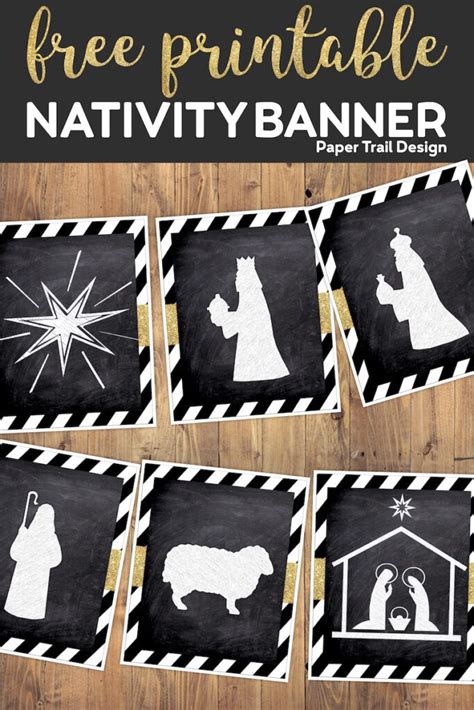 Christmas Nativity Banner Free Printable - Paper Trail Design ...