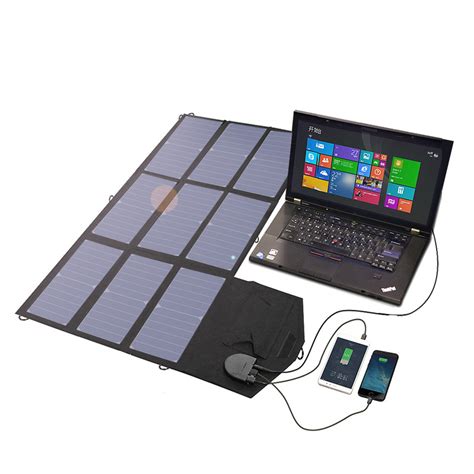 ALLPOWERS 18V 60W Camping Solar Panel Foldable Dual-Charging Port Solar ...