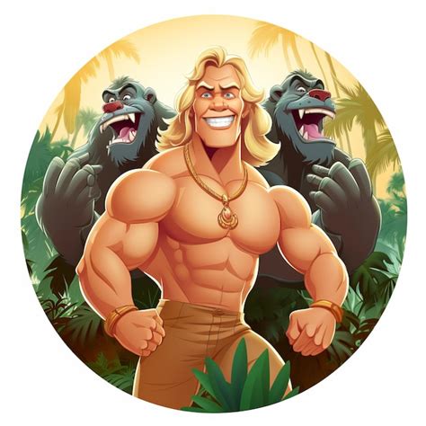 Premium AI Image | Blonde Tarzan A Confident Cartoon Style Logo in High ...