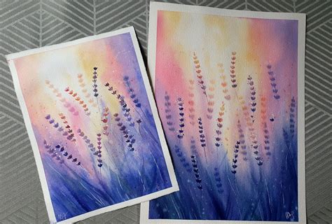 Watercolor lavender field | Skillshare Student Project