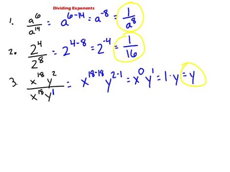 Dividing Exponents