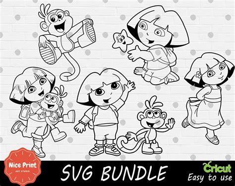 Outline Dora SVG Bundle Cricut SVG SVG Cut File Digital | Etsy