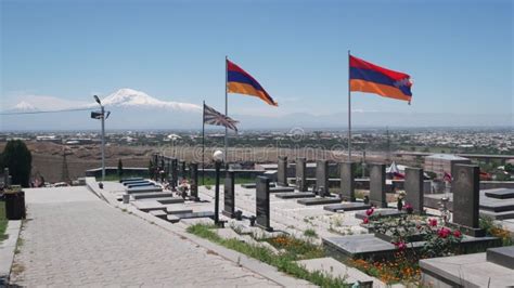 Nagorno-karabakh Conflict, Azerbaijan War. Armenian Flag on Military Cementary. Stock Video ...