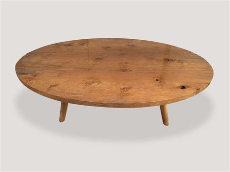 Mid Century Style Reclaimed Teak Wood Oval Coffee Table 363M - Andrianna Shamaris