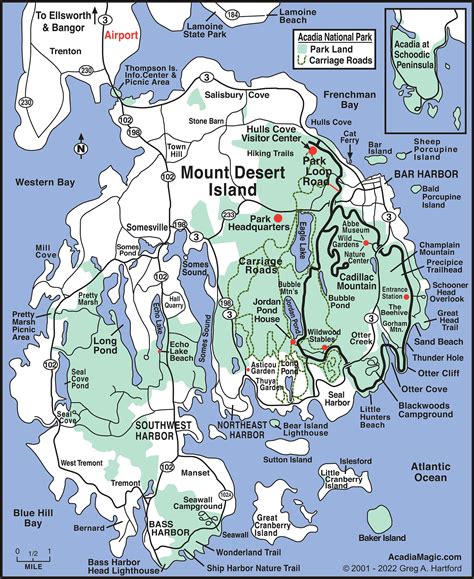 Mount Desert Island Map - Acadia Maine